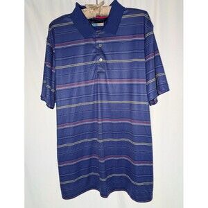 PGA Tour Polo XXL Men's Athletic Fit Purple Striped Short Sleeve Golf Athletic